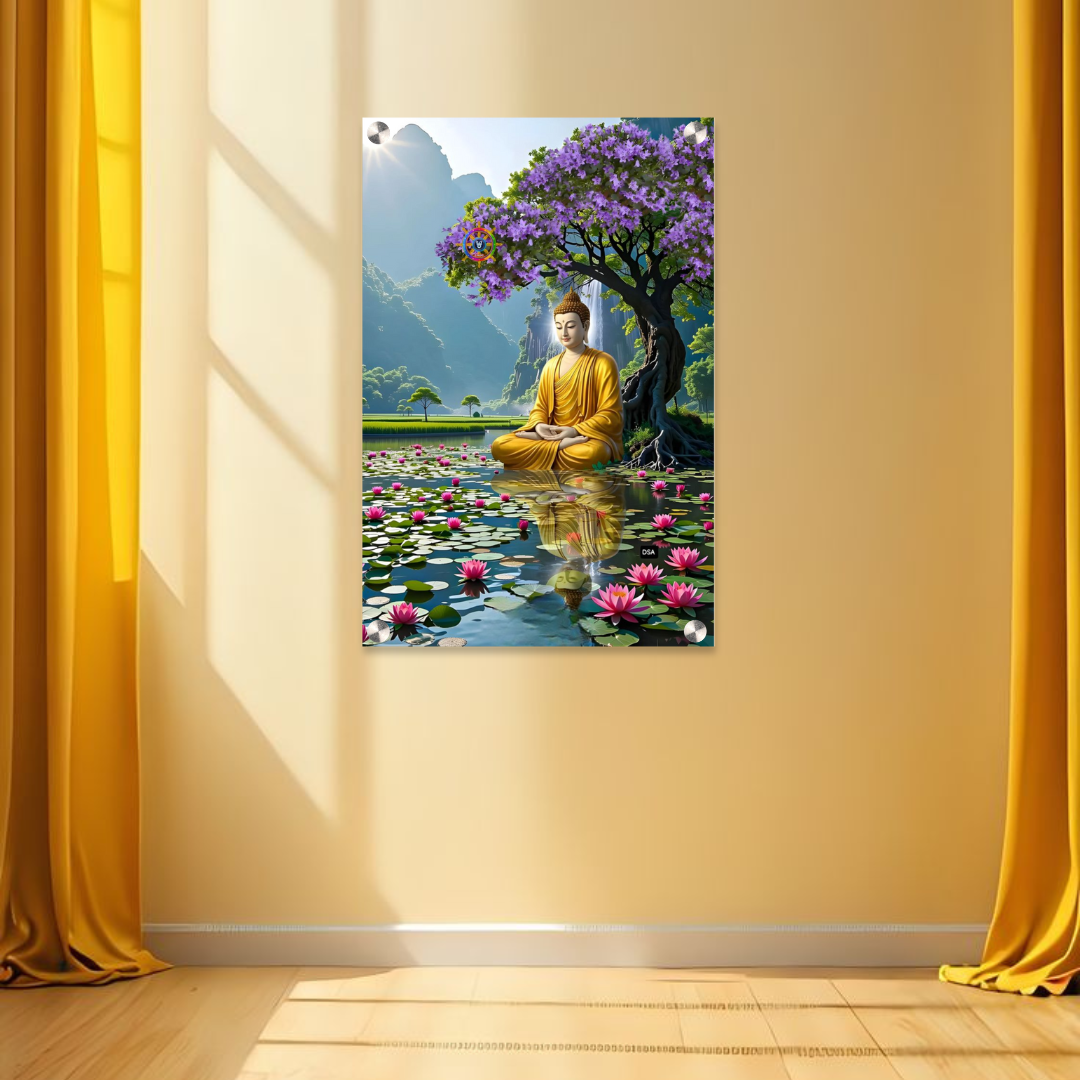 Lord Buddha Acrylic Wall Frame – 12x18 Inch | 5mm Premium Meditation & Serenity Wall Décor