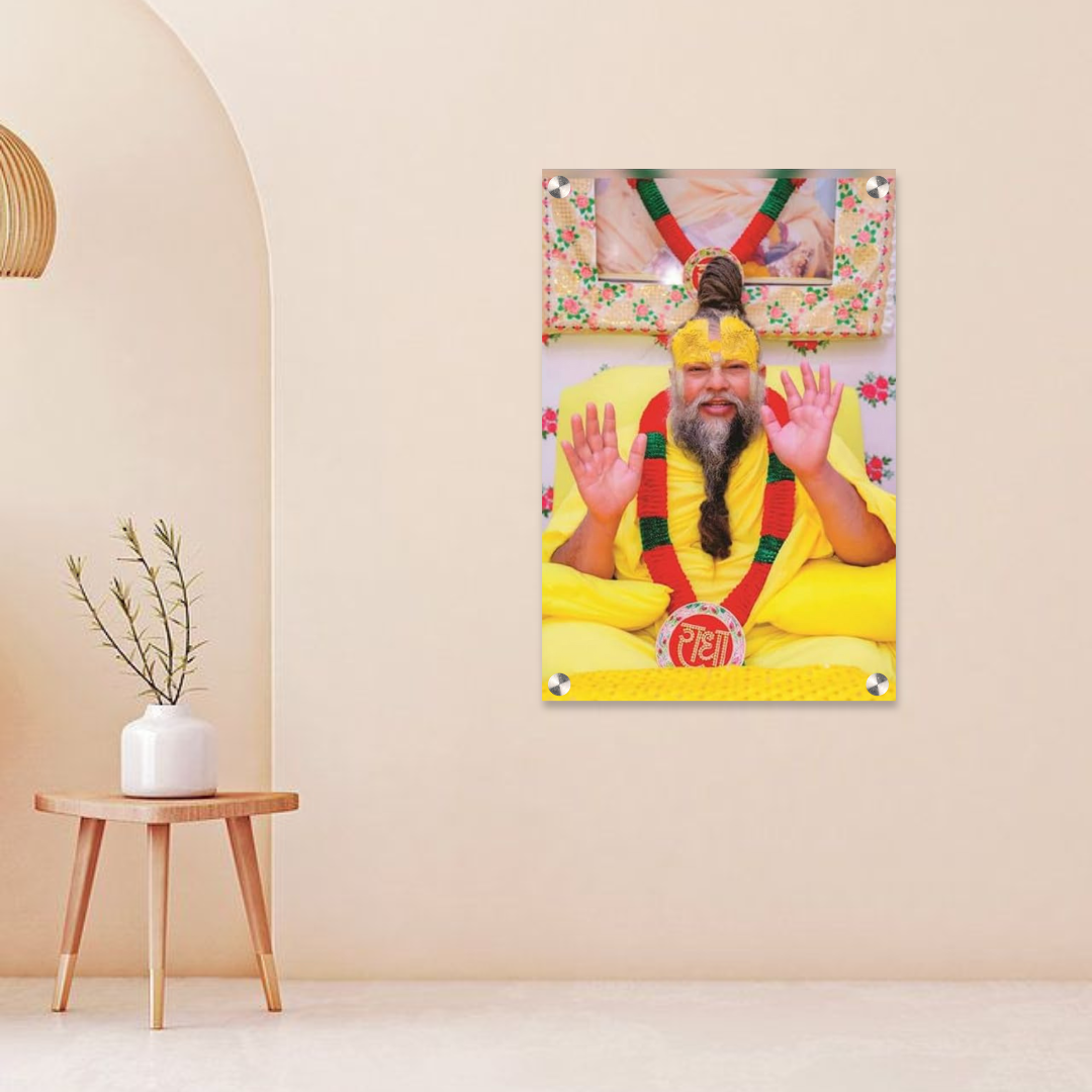 Spiritual Guru Acrylic Wall Frame – 12x18 Inch | 5mm Premium Devotional Wall Art for Home & Temple