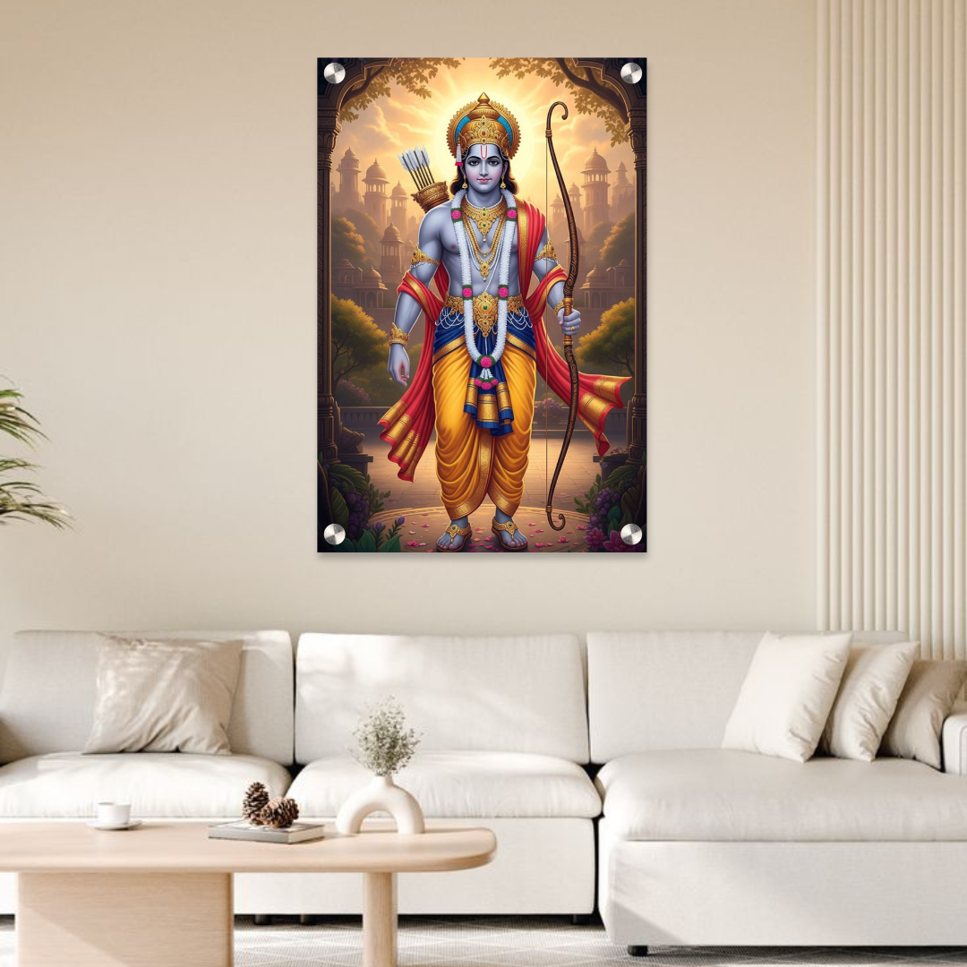 Lord Ram Acrylic Wall Frame – 12x18 Inch | 5mm Premium Vastu Wall Décor for Home & Temple