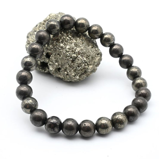 Certified Natural Pyrite Bracelet (FREE Pyrite Stone)  – Stone of Wealth & Protection
