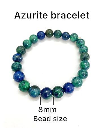 Azurite-Malachite Bead Bracelet - 8mm | Intuition, Creativity, Dissolve anxiety