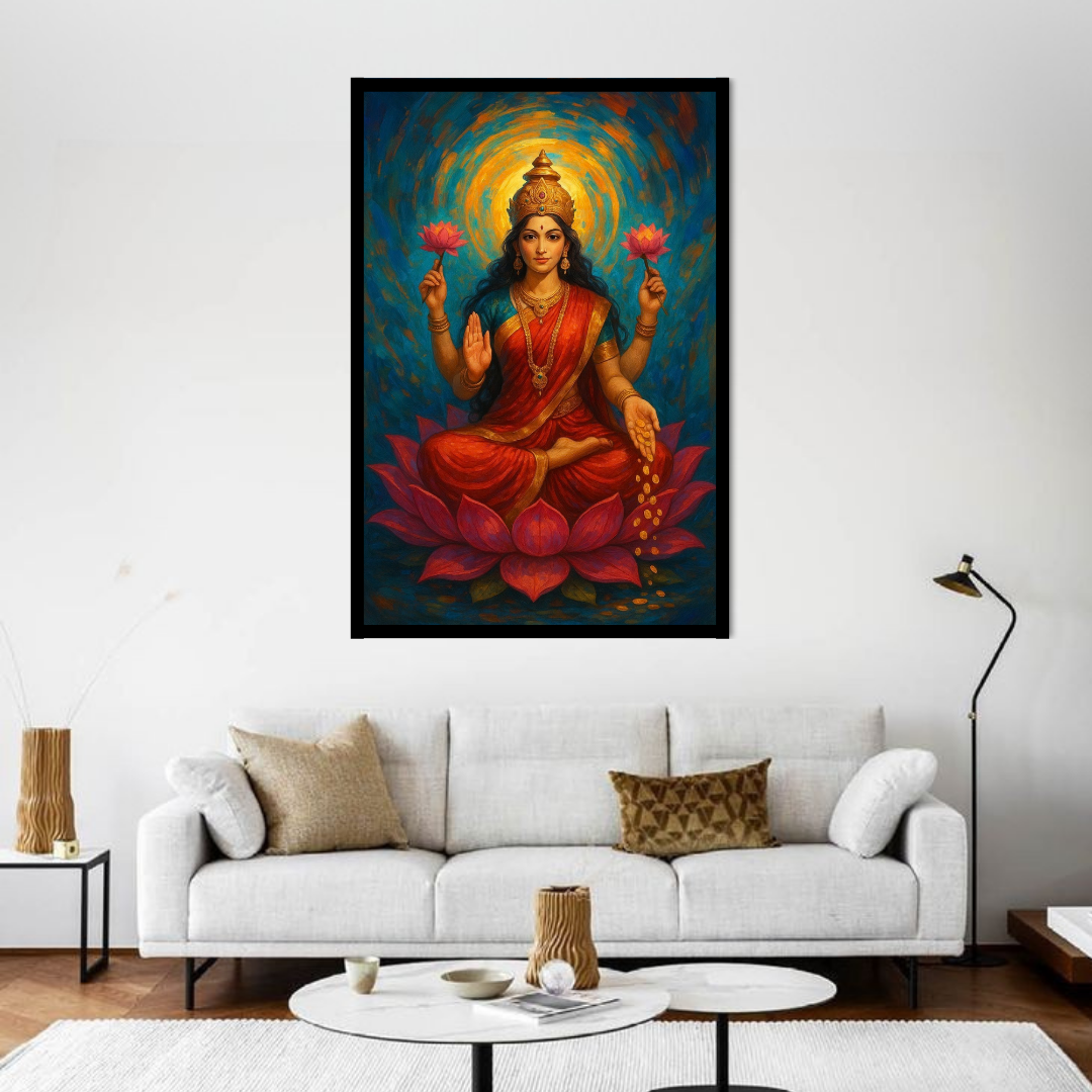 Shree Laxhmi ji Canvas Wall Painting