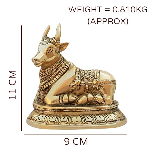 ✨ Brass Nandi Ji Idol – Divine Symbol of Devotion & Strength (9x11 CM)