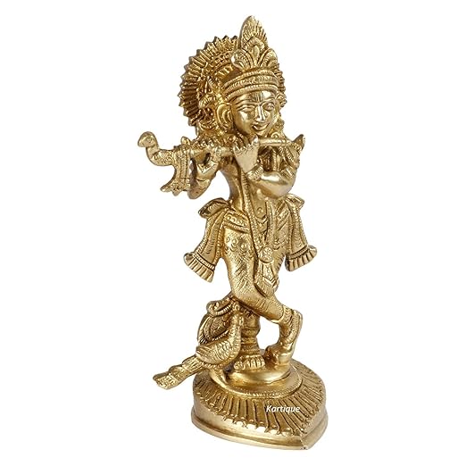 Golden Krishna Ji Idol – Symbol of Love, Prosperity & Divine Blessings (16 cm)