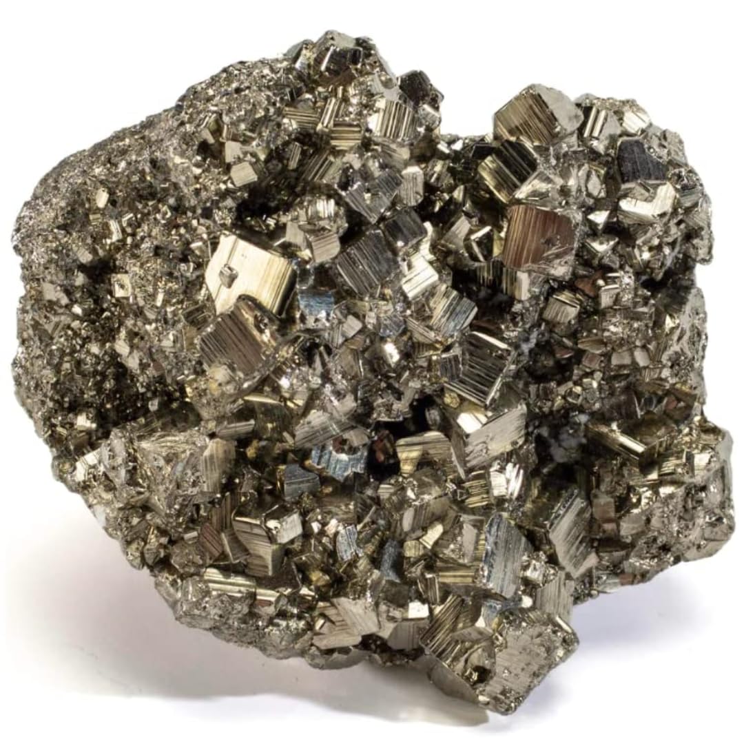 Pyrite Crystal Cluster Unique Peruvian Metallic Gem for Healing & Vitality