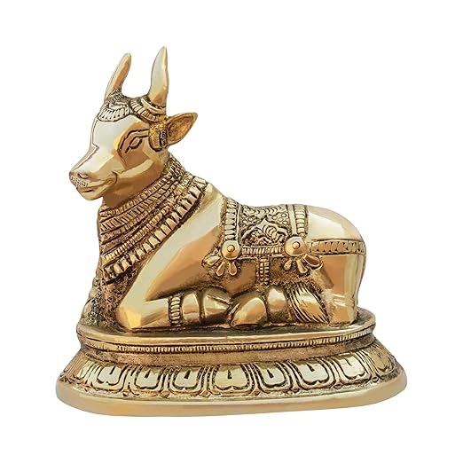 ✨ Brass Nandi Ji Idol – Divine Symbol of Devotion & Strength (9x11 CM)