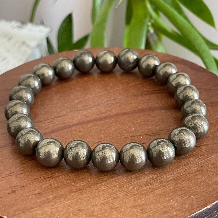 Certified Natural Pyrite Bracelet (FREE Pyrite Stone)  – Stone of Wealth & Protection