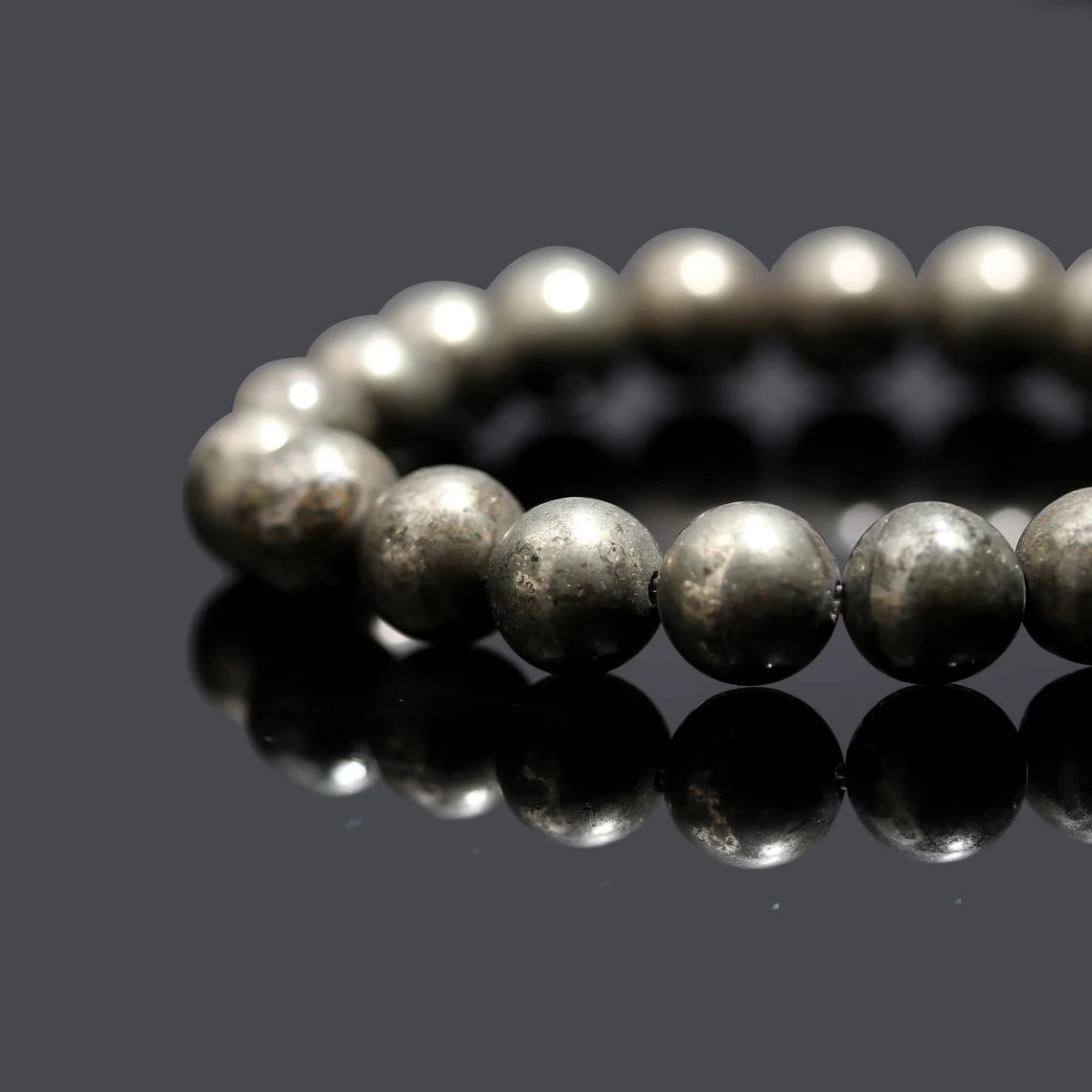 Certified Natural Pyrite Bracelet (FREE Pyrite Stone)  – Stone of Wealth & Protection