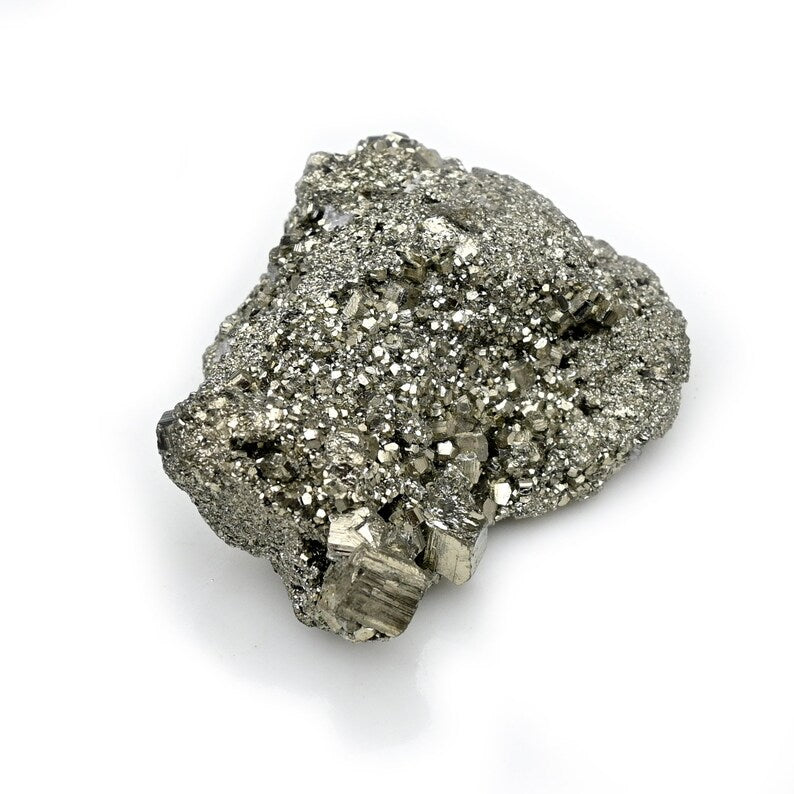 Pyrite Crystal Cluster Unique Peruvian Metallic Gem for Healing & Vitality