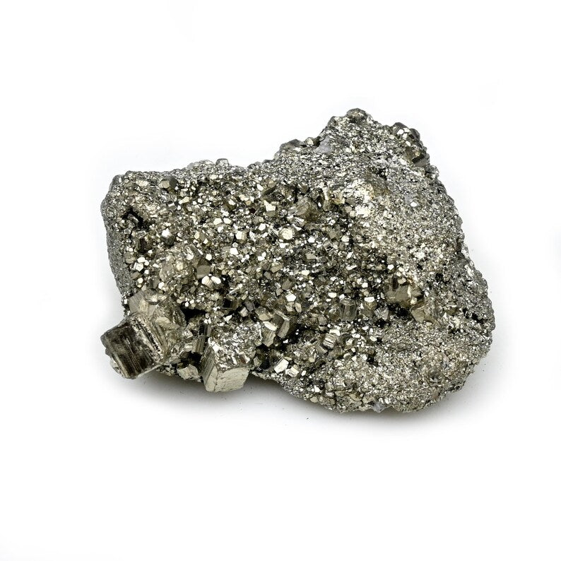 Pyrite Crystal Cluster Unique Peruvian Metallic Gem for Healing & Vitality