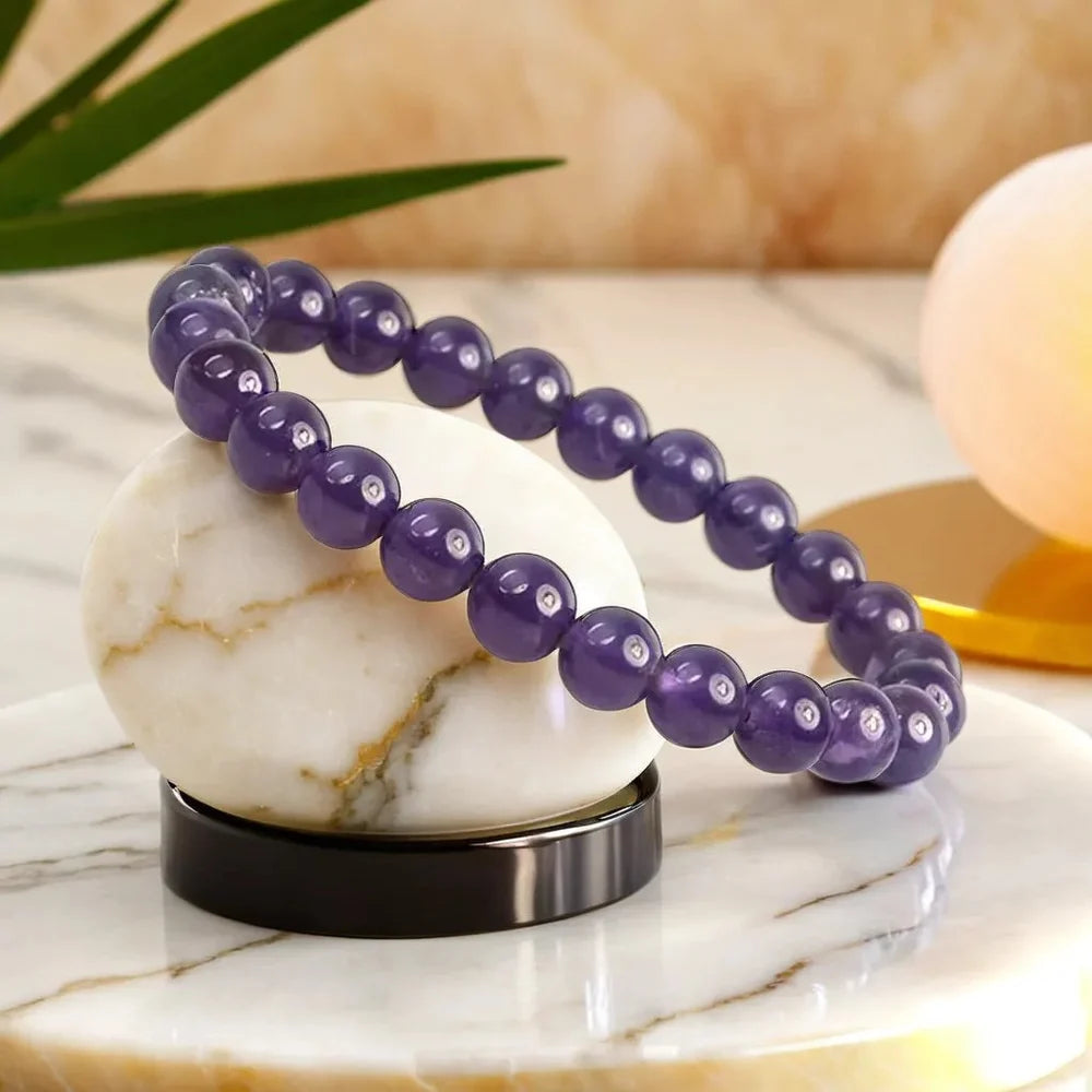 Harness the Power of Amethyst Bracelet– Certified for Purity & Energy | 8 mm |