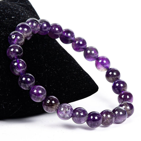 Harness the Power of Amethyst Bracelet– Certified for Purity & Energy | 8 mm |