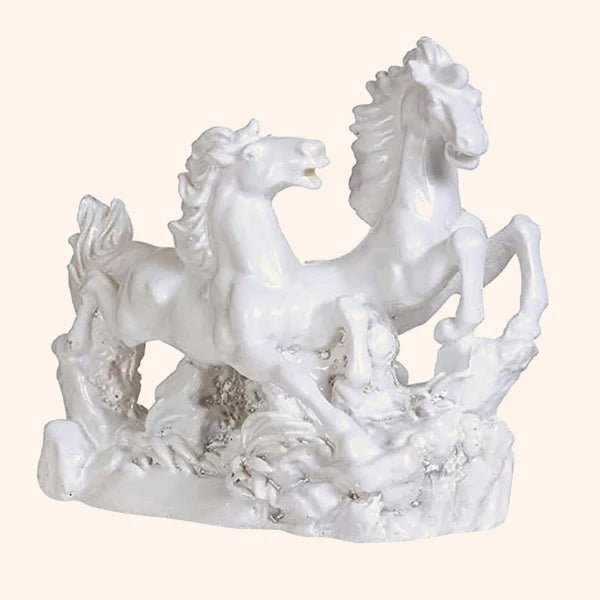 Vastu Vardan Two White Horse – Auspicious Vastu Symbol for Peace, Success & Harmony (Size: 16 cm × 20 cm)