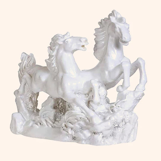 Vastu Vardan Two White Horse – Auspicious Vastu Symbol for Peace, Success & Harmony (Size: 16 cm × 20 cm)