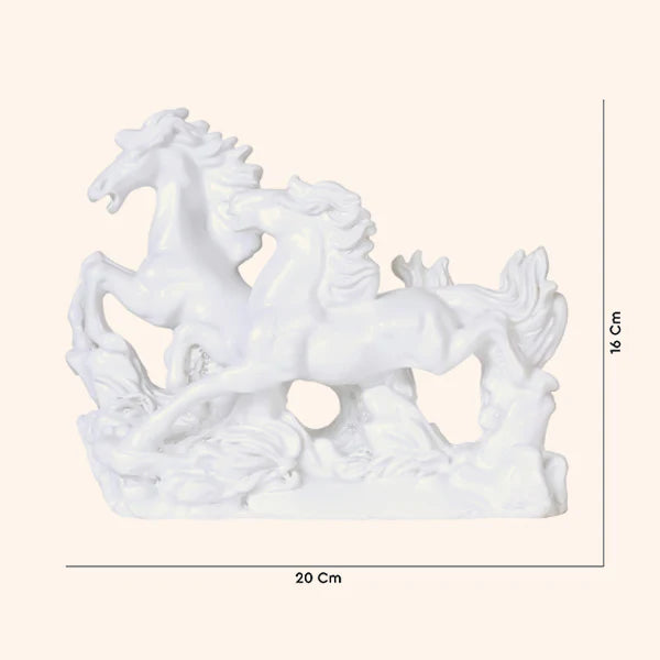 Vastu Vardan Two White Horse – Auspicious Vastu Symbol for Peace, Success & Harmony (Size: 16 cm × 20 cm)