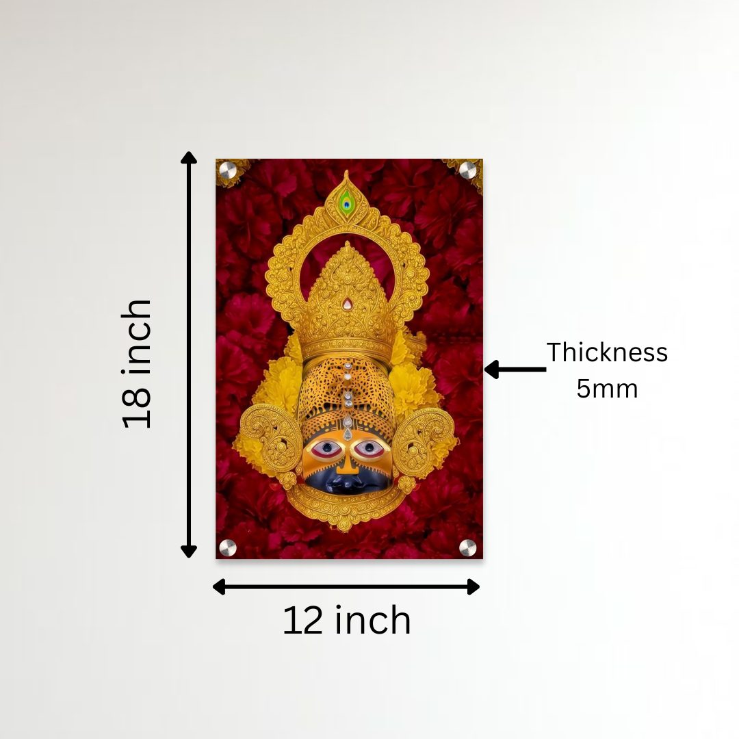 Maa Kali Divine Acrylic Wall Frame – 12x18 Inch | 5mm Premium Vastu Wall Décor