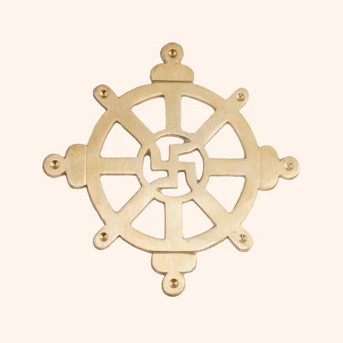 Brass Chakra Satiya Helix – 4.5 Inch Vastu Remedy for Harmony & Protection