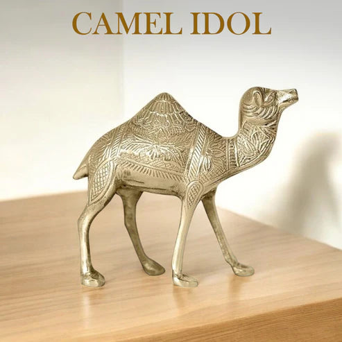🐪 Golden Camel Showpiece – Symbol of Strength, Endurance & Prosperity (16 × 16 × 6 cm)