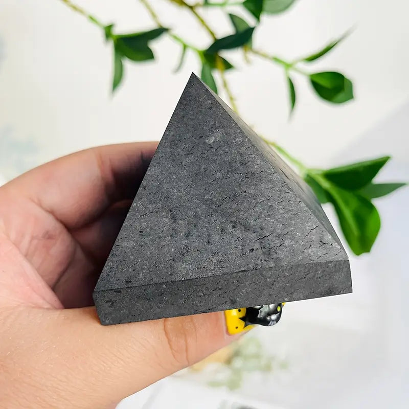 Natural Black Granite Pyramid – Harness Positive Energy & Protection