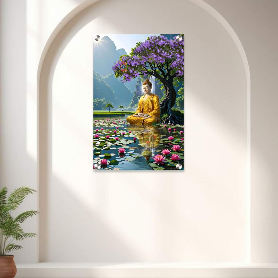 Lord Buddha Acrylic Wall Frame – 12x18 Inch | 5mm Premium Meditation & Serenity Wall Décor