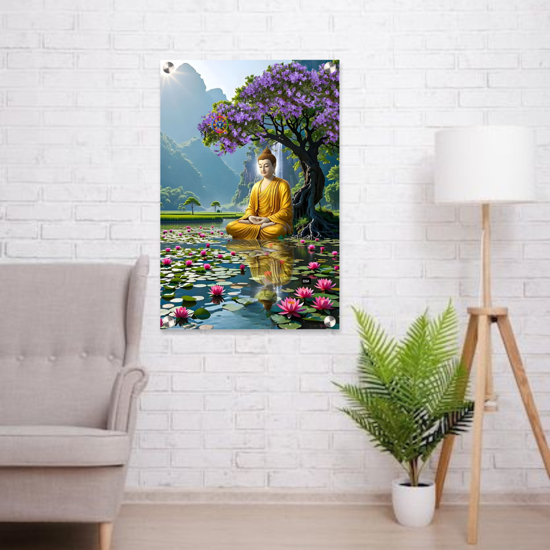 Lord Buddha Acrylic Wall Frame – 12x18 Inch | 5mm Premium Meditation & Serenity Wall Décor