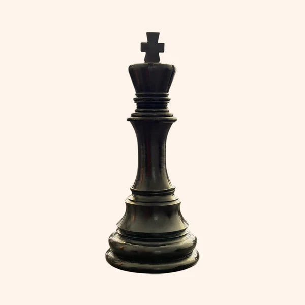 Chess King Statue | 15 Inch Black Resin Decorative Chess Piece for Home & Office Décor | Symbol of Leadership, Power & Strategy