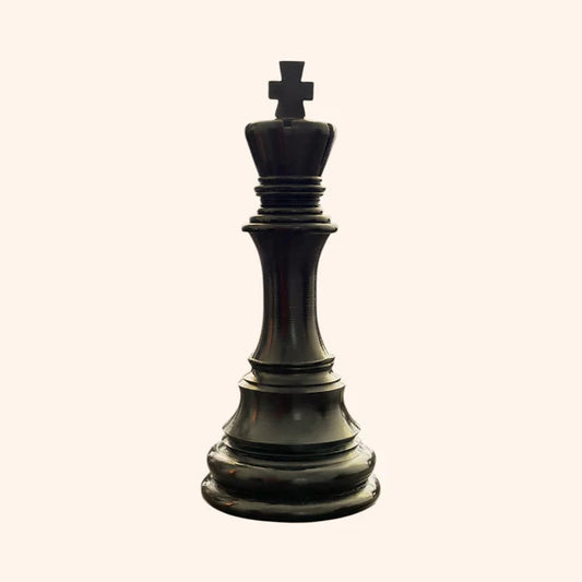 Chess King Statue | 15 Inch Black Resin Decorative Chess Piece for Home & Office Décor | Symbol of Leadership, Power & Strategy