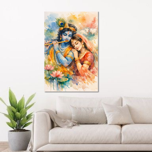 Shree Radha Krishna Canvas Wall Painting