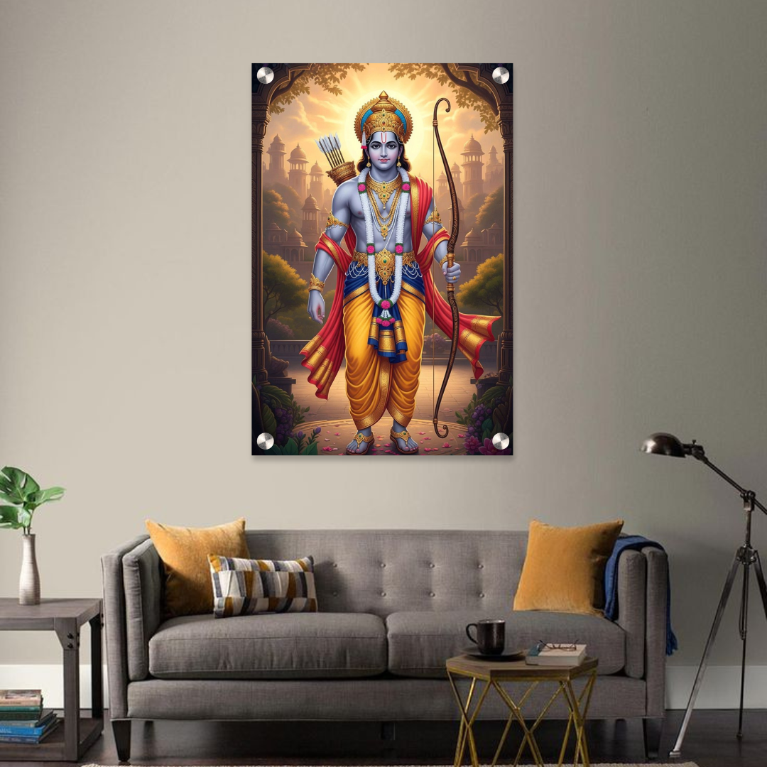 Lord Ram Acrylic Wall Frame – 12x18 Inch | 5mm Premium Vastu Wall Décor for Home & Temple