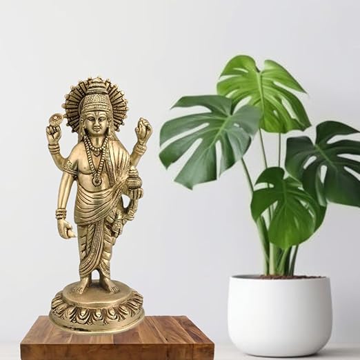 🌿 Lord Dhanvantri Idol – Symbol of Health, Healing & Prosperity (19 × 9 cm)