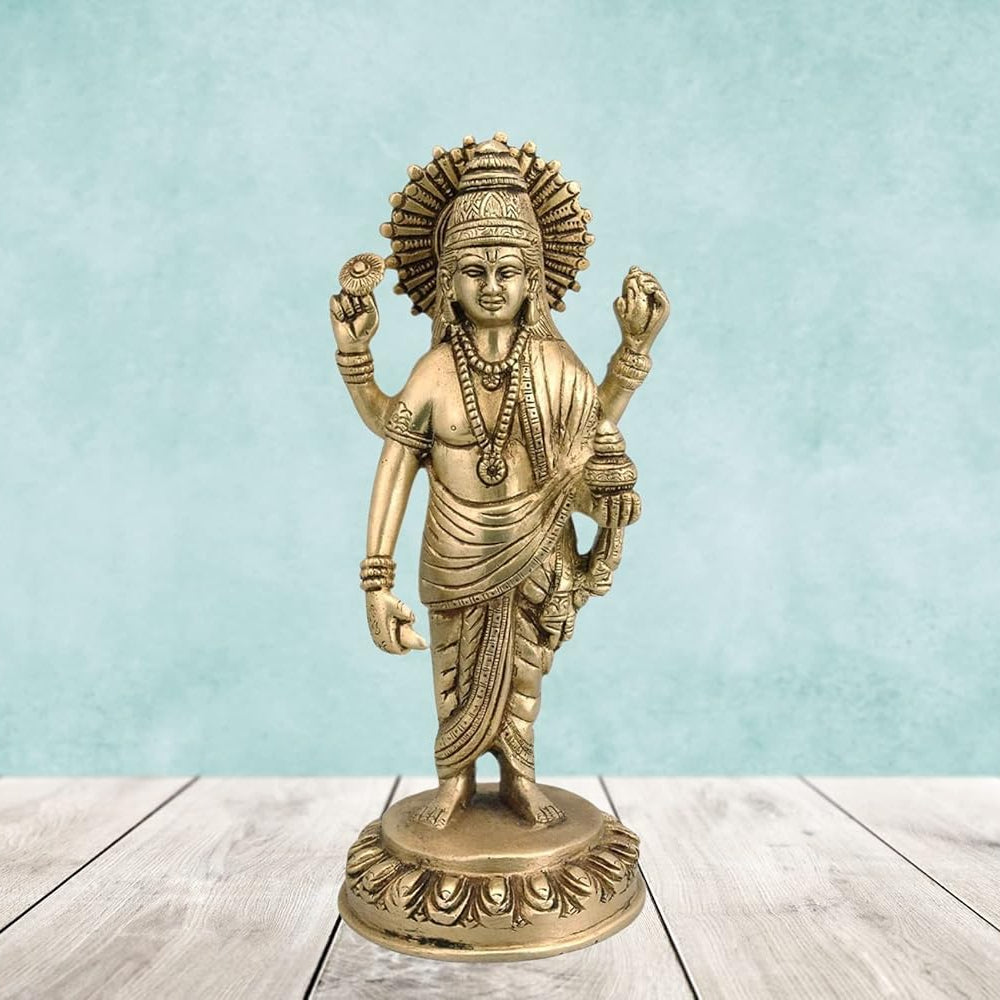 🌿 Lord Dhanvantri Idol – Symbol of Health, Healing & Prosperity (19 × 9 cm)