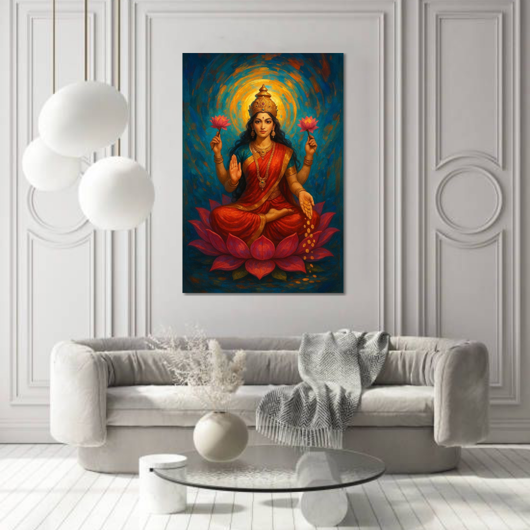 Shree Laxhmi ji Canvas Wall Painting
