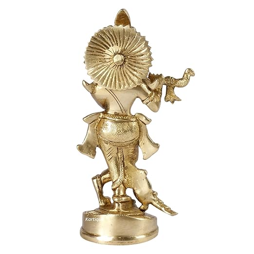 Golden Krishna Ji Idol – Symbol of Love, Prosperity & Divine Blessings (16 cm)