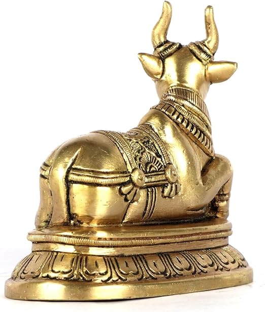 ✨ Brass Nandi Ji Idol – Divine Symbol of Devotion & Strength (9x11 CM)