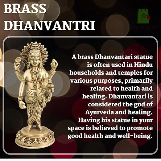 🌿 Lord Dhanvantri Idol – Symbol of Health, Healing & Prosperity (19 × 9 cm)