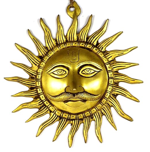 ☀️ Golden Big Sun Wall Hanging – Symbol of Energy, Prosperity & Positivity (26 × 26 cm)