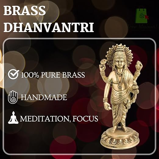 🌿 Lord Dhanvantri Idol – Symbol of Health, Healing & Prosperity (19 × 9 cm)
