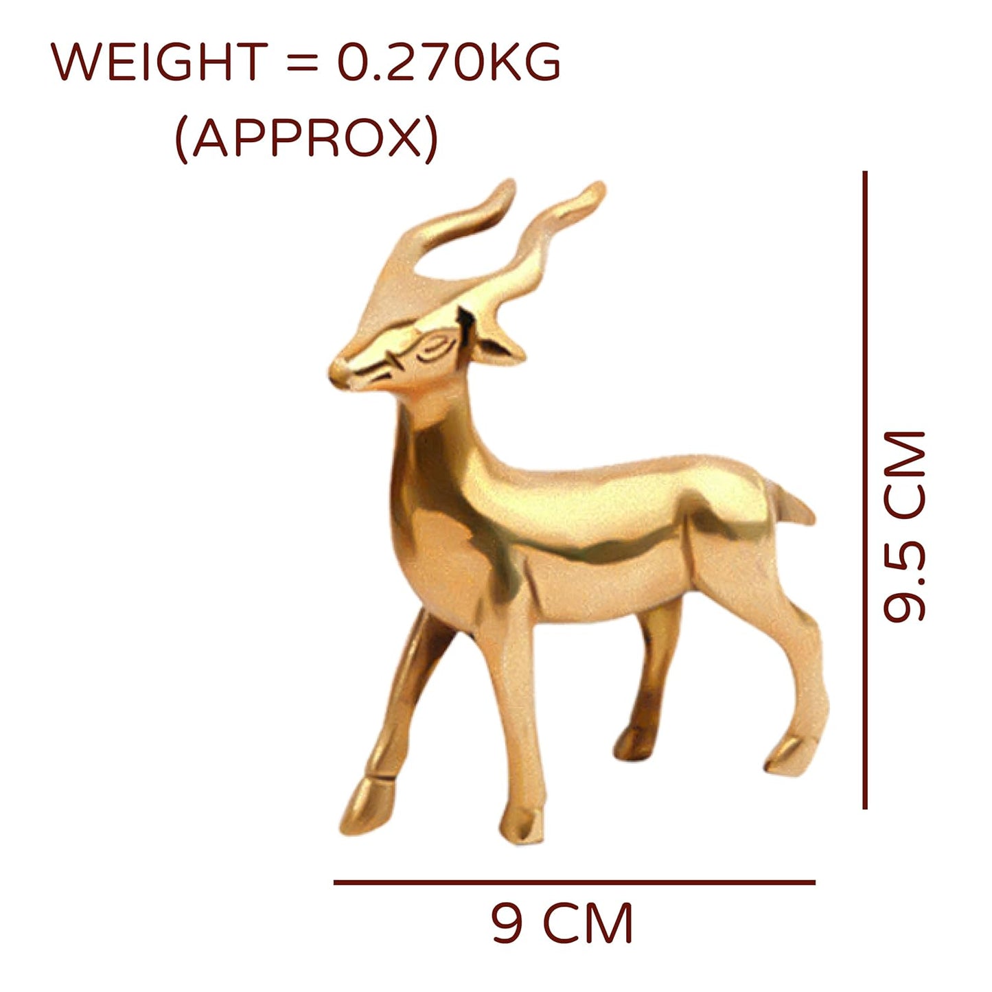 🦌 Golden Small Deer Showpiece – Symbol of Grace, Peace & Good Fortune (9.5 × 9 cm)