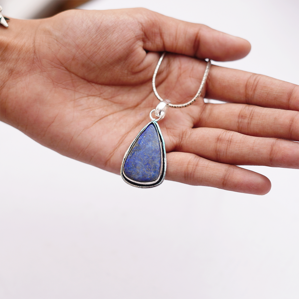 Natural Lapis Lazuli Teardrop Pendant