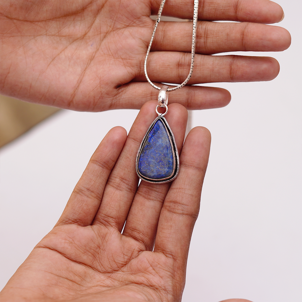 Natural Lapis Lazuli Teardrop Pendant