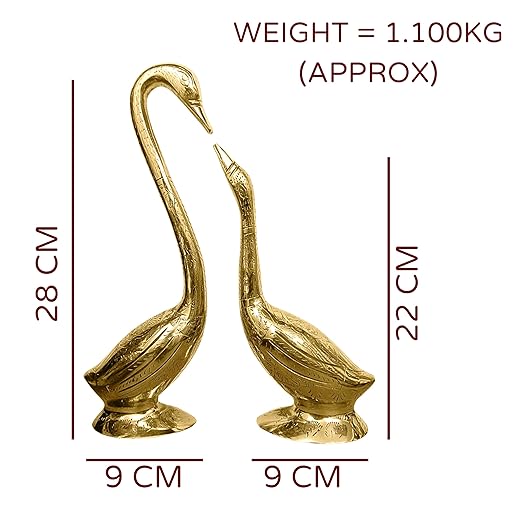 ✨ Golden Swan Pair Showpiece – Symbol of Love, Harmony & Prosperity (28 cm & 22 cm)