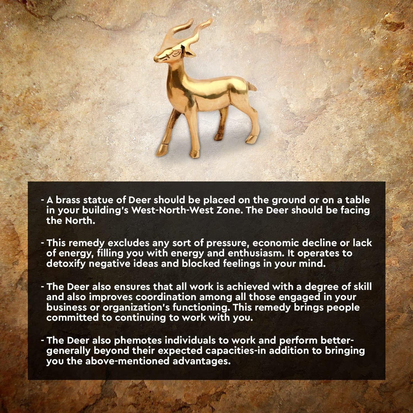 🦌 Golden Small Deer Showpiece – Symbol of Grace, Peace & Good Fortune (9.5 × 9 cm)