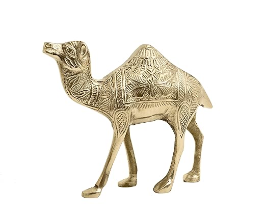 🐪 Golden Camel Showpiece – Symbol of Strength, Endurance & Prosperity (16 × 16 × 6 cm)