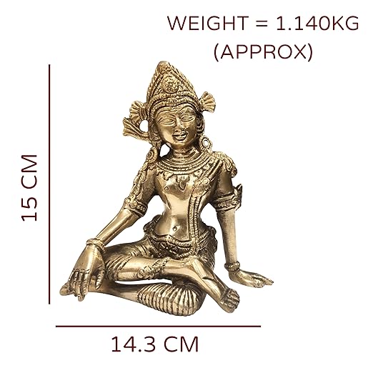 Divine Indra Dev Brass Idol – Lord of Power & Prosperity (15 CM)