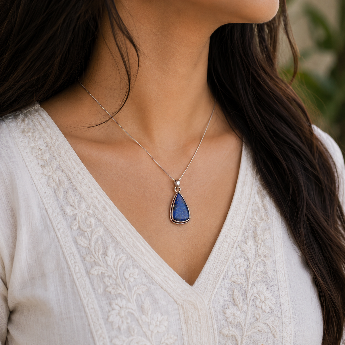 Natural Lapis Lazuli Teardrop Pendant
