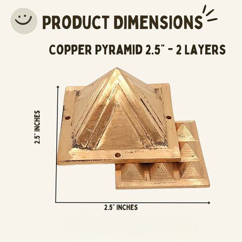Metal Pyramid 2.5” (2 Layers) – Vastu & Feng Shui Energy Enhancer | Positive Energy, Protection & Harmony Tool
