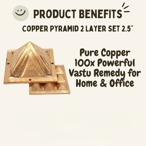 Metal Pyramid 2.5” (2 Layers) – Vastu & Feng Shui Energy Enhancer | Positive Energy, Protection & Harmony Tool