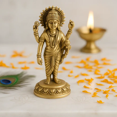 🌿 Lord Dhanvantri Idol – Symbol of Health, Healing & Prosperity (19 × 9 cm)