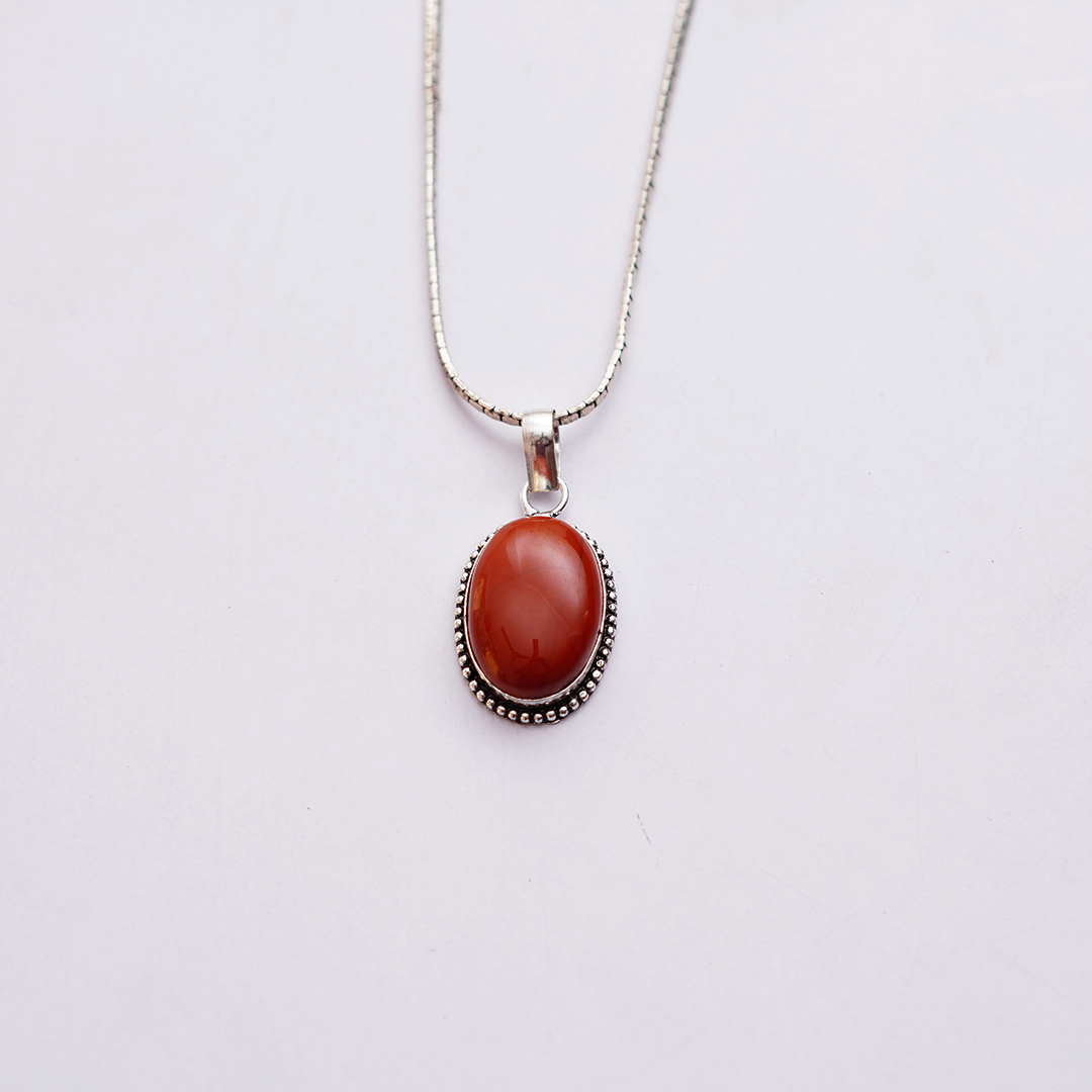 Natural Carnelian Stone Pendant| लाल सुलेमानी पेंडेंट
