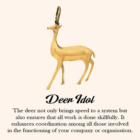🦌 Golden Big Deer Showpiece – Symbol of Peace, Longevity & Prosperity (22.8 × 12.7 cm)